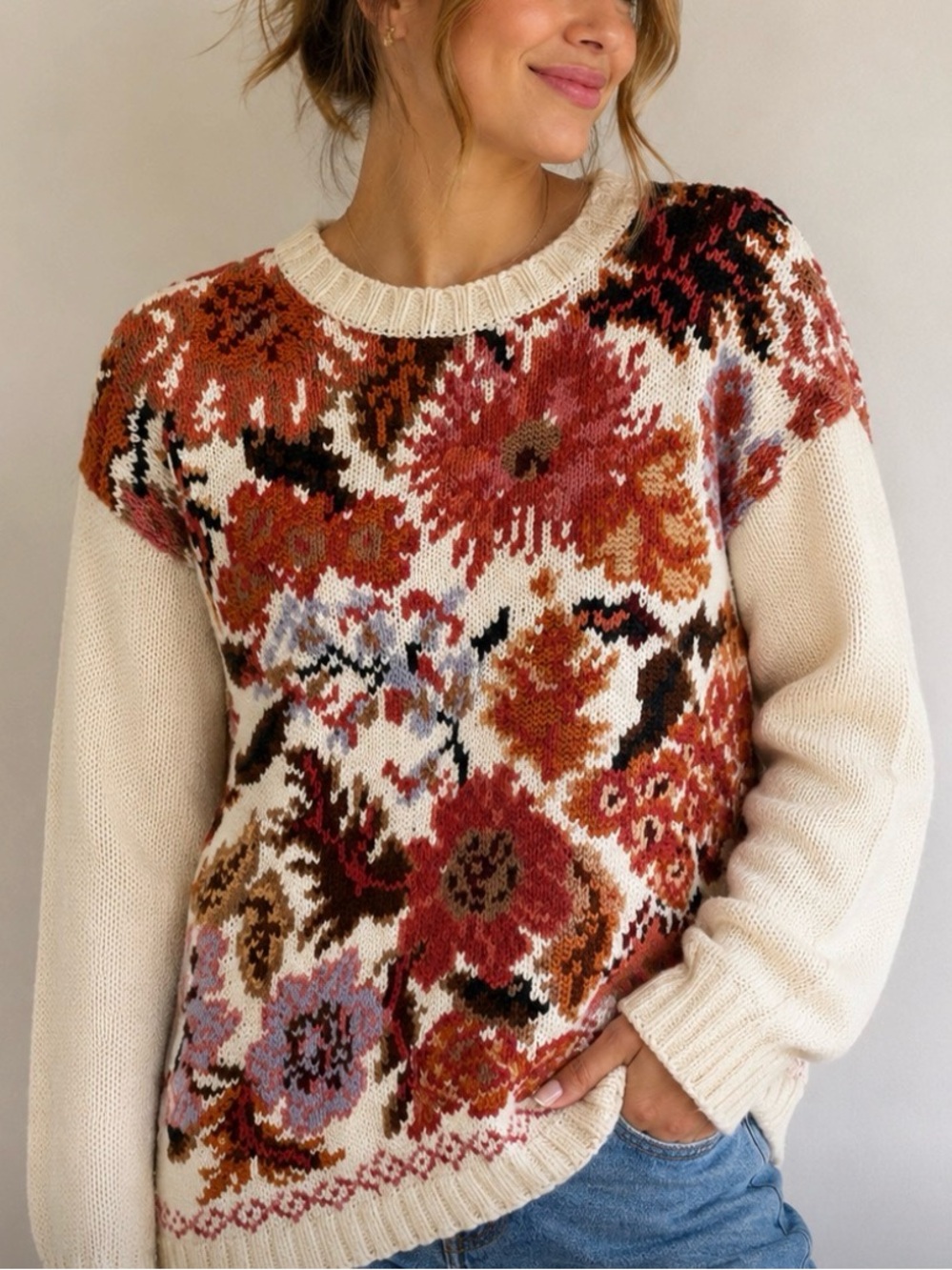 Rachel Max Medium Hand Knitted Vintage 80s Sweater